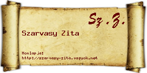 Szarvasy Zita névjegykártya