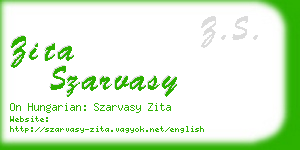 zita szarvasy business card